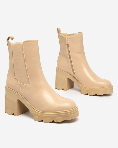 Royalfashion Bež ženski škornji Atherta stiletto