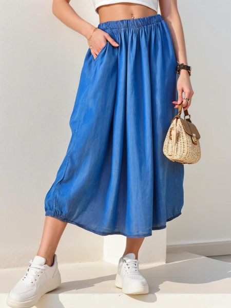 Royalfashion Ženska midi krila, podobna denimu