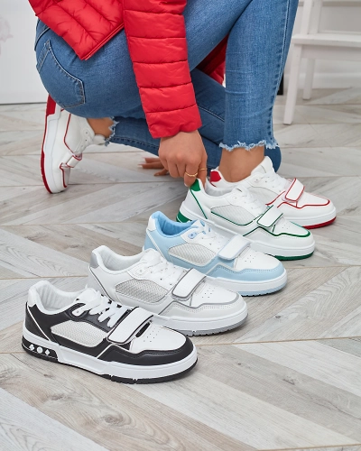 Royalfashion Sportowe sneakersy damskie w biało- zielonym kolorze Xirrat