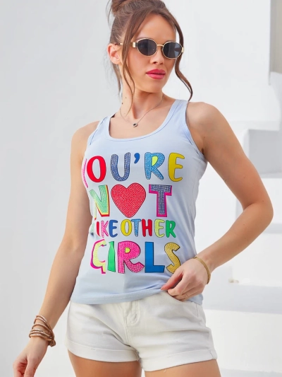 Royalfashion Ženska bombažna majica s naramnicami in potiski