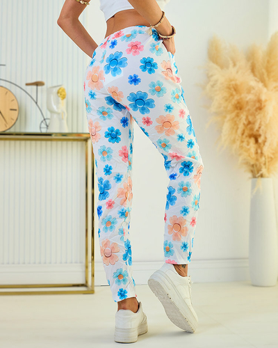 Royalfashion Ženske hlače iz tkanine s cvetličnim vzorcem