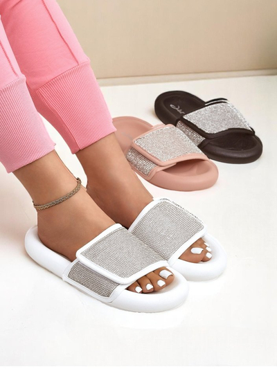 Royalfashion Dámske šľapky s plochou podrážkou Sparkle Step