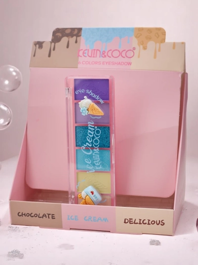 Kevin&Coco Paleta 6 senčil za oči s bleščicami Sladoled