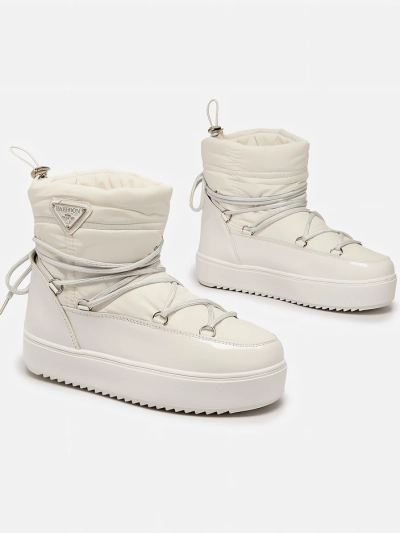 Royalfashion Ženski škornji a'la snow boots v beli barvi Vevnose