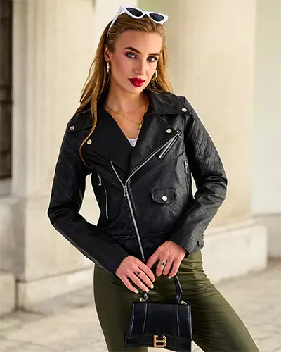 Royalfashion Ženska jakna Ramones iz eko usnja