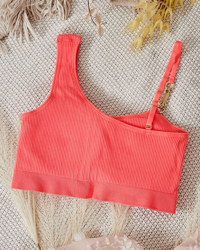 Royalfashion Ženski rebrasti modrček z okrasnim trakom