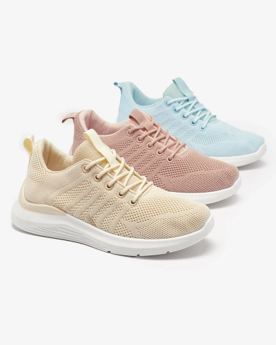 Royalfashion Kremowe damskie tkaninowe buty sportowe Bofia