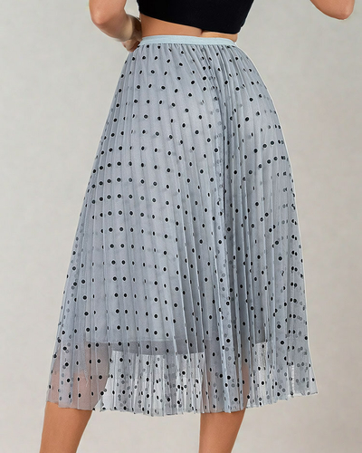 Royalfashion Žensko dvoslojno polka dot midi krilo