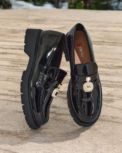 Royalfashion Ženski lakirani mokasini Bemies