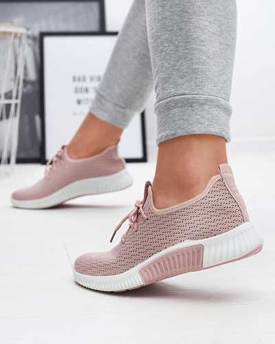 Royalfashion Różowe damskie materiałowe buty sportowe Vobbu
