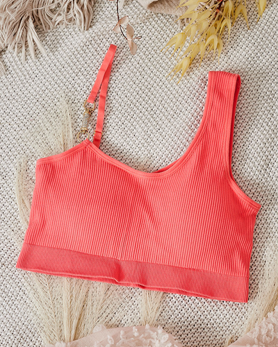 Royalfashion Ženski rebrasti modrček z okrasnim trakom