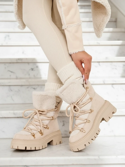 Royalfashion Lozin ženski snežni škornji z vezalkami