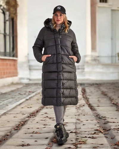 Royalfashion Črna ženska zimska bunda