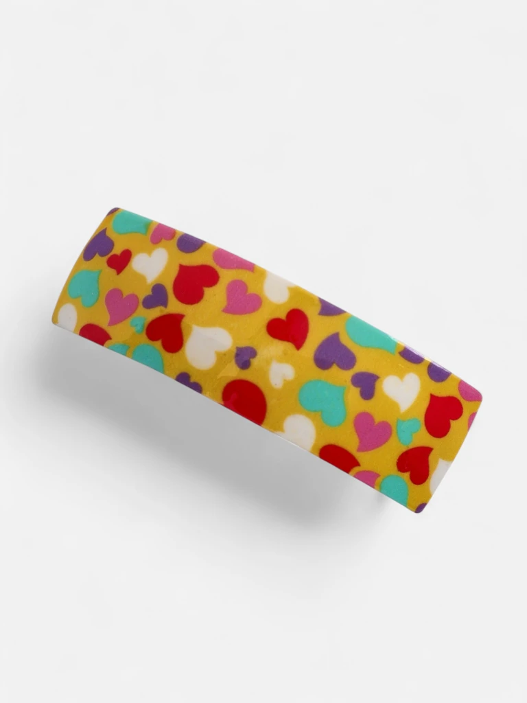 Barvita otroška lasna sponka s srčki