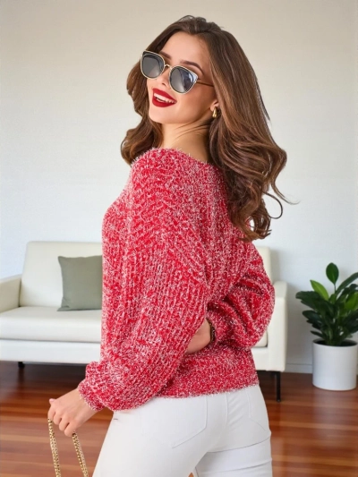 Royalfashion Ženski pulover z sijočo nitjo