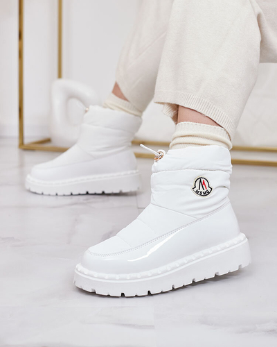 Royalfashion Ženski škornji z drsenjem v beli barvi Ireda