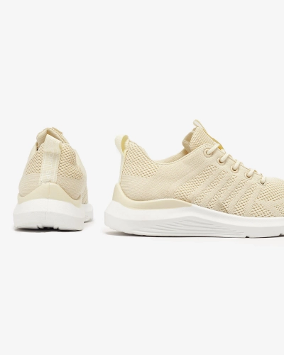 Royalfashion Kremowe damskie tkaninowe buty sportowe Bofia