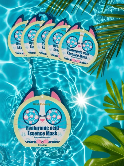 Listna maska za obraz mačka s hialuronsko kislino – vlažilna