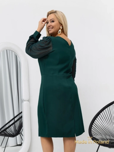 Elegantna ženska mini obleka z rokavi iz tila Evilla