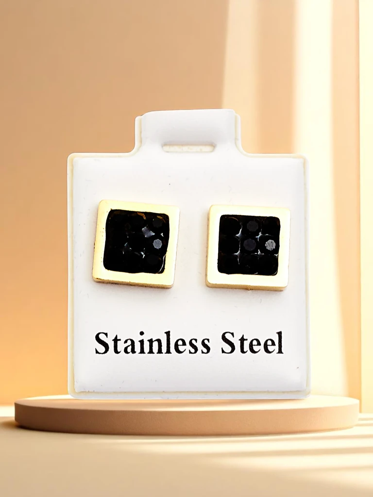 Royalfashion Square ženski uhani s kubičnim cirkonom