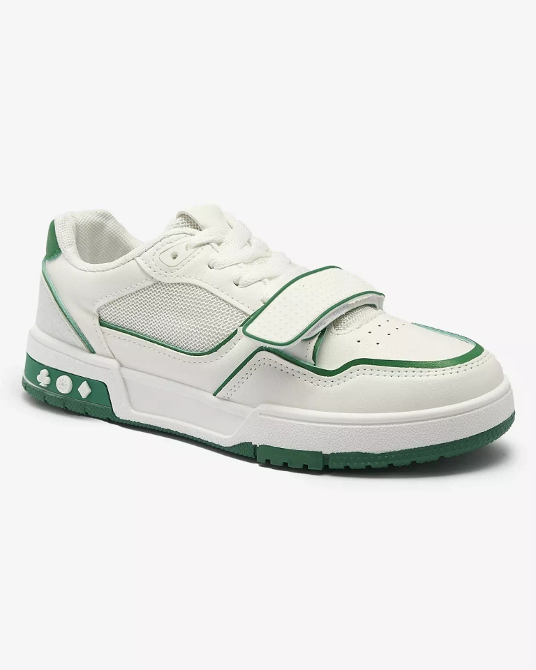 Royalfashion Sportowe sneakersy damskie w biało- zielonym kolorze Xirrat