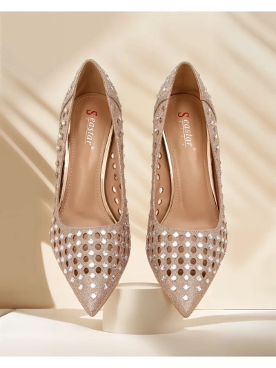 Royalfashion Ženski čevlji s perforacijo na visoki peti Ecatte