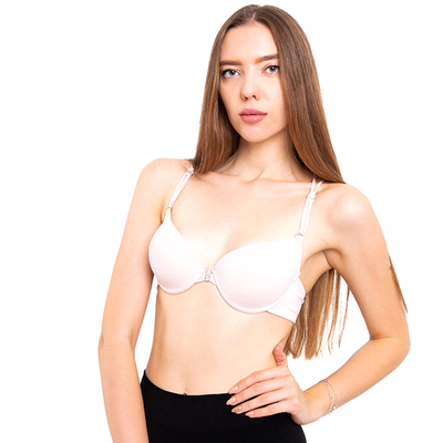 Royalfashion Jasnoróżowy damski biustonosz push up bez zapięcia