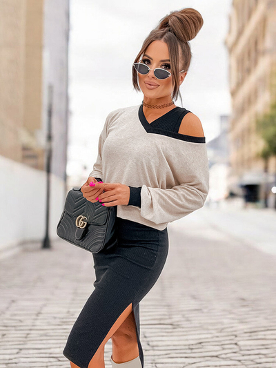 Royalfashion Črn ženski komplet za prosti čas