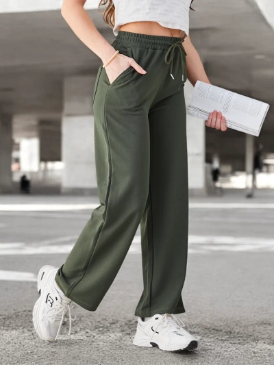 Royalfashion Enostavne ženske hlače s trakcem