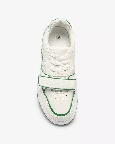 Royalfashion Sportowe sneakersy damskie w biało- zielonym kolorze Xirrat