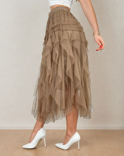 Royalfashion Žensko dvoslojno midi krilo