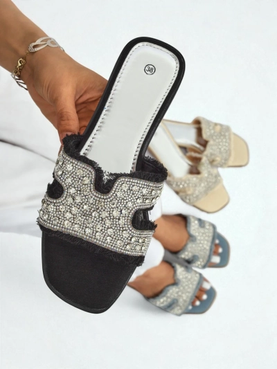 Royalfashion ženski sandali z okrasnimi kamenčki CrystalEase