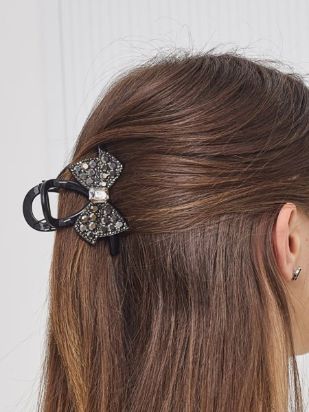 Royalfashion Lasni sponka z mašno Cirkon