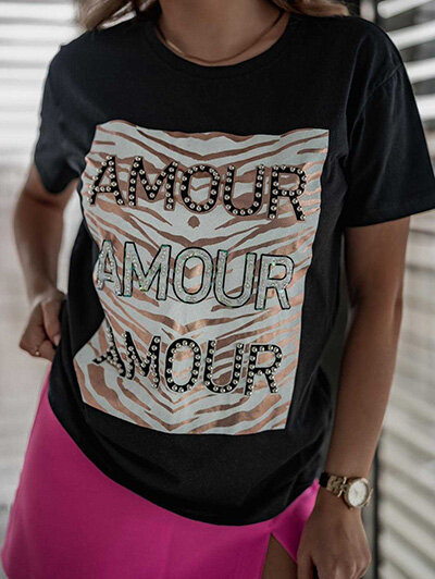 Royalfashion Ženska bluza z okrasnim potiskom