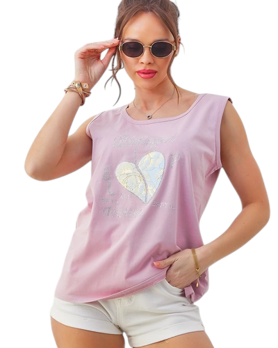 Royalfashion bomba majica iz bombaža za ženske s srčkom
