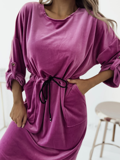 Royalfashion Ženska midi obleka v barvi fuksije