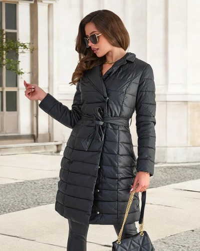 Royalfashion Czarna kurtka zimowa damska