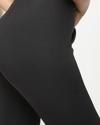 Royalfashion Czarne klasyczne damskie ocieplane legginsy PLUS SIZE