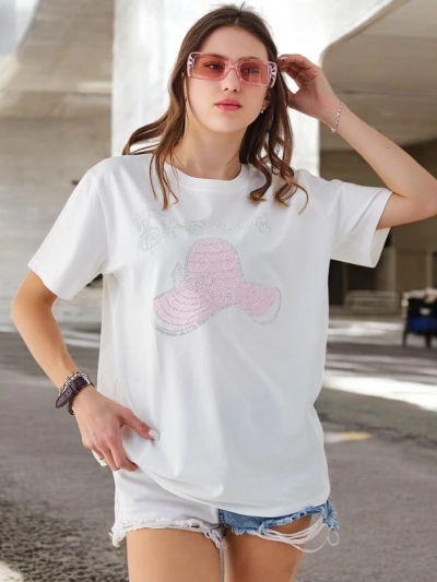 Royalfashion Ženska bombažna bluzica s potiskom