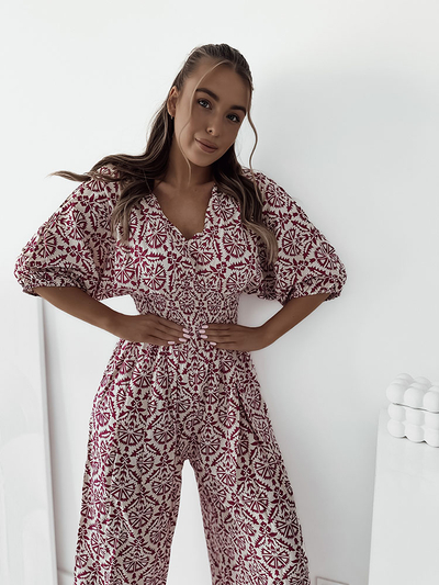 Royalfashion Vzorčast ženski kombinezon