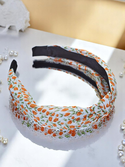 Royalfashion naglavni trak z mašno v cvetličnem vzorcu Lilia