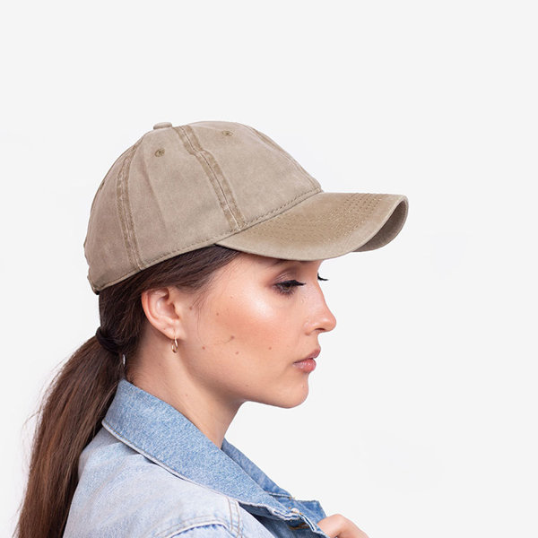 Jeansowa damska czapka z daszkiem w kolorze khaki - Akcesoria