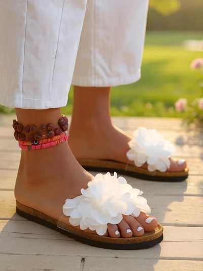 Royalfashion Ženski natikači s cvetlicami Flora Soft