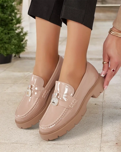 Royalfashion Ženski lakirani mokasini Bemies