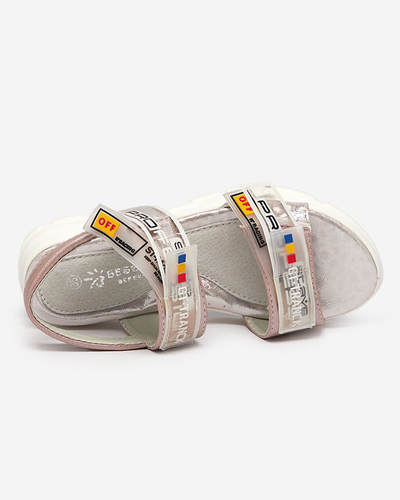 Royalfashion Różowe dziecięce sandałki zapinane na rzepy Keris