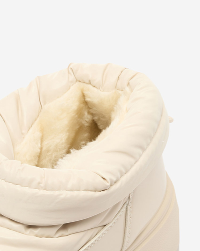 Royalfashion Ženski snežni škornji v krem barvi Ademra