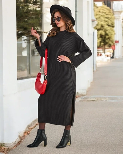 Royalfashion Duga haljina od džempera za žene