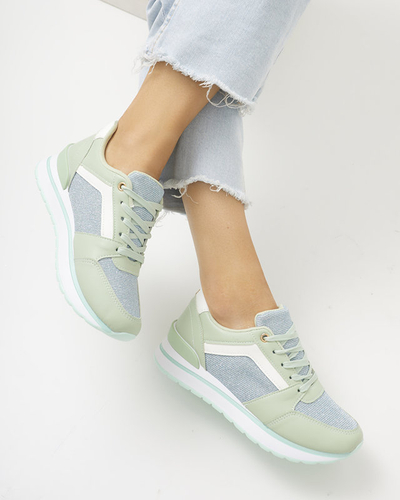 Royalfashion Zielone damskie sportowe sneakersy z brokatem Berilan
