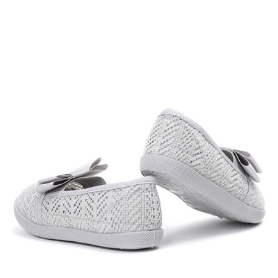 Royalfashion Szare dziewczęce tenisówki typu slip on Tabbi