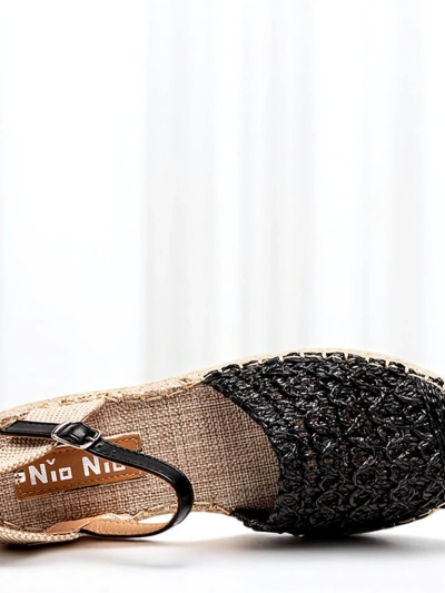 Royalfashion Czarne damskie espadryle z ażurową cholewką Triumf